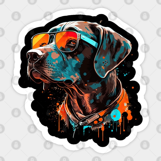 Pointer dog with sunglasses Sticker by JayD World